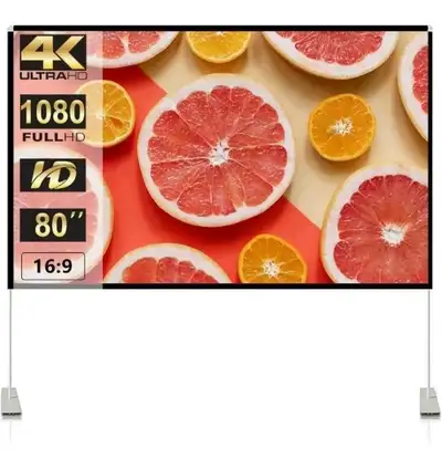 Projector Screen with Stand 80 inch, View more