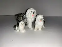 Vintage Porcelain Sheep Dog Family (White/Grey) colours