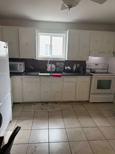 We have three bedrooms upstairs of a house, an ideal place for a small family. Also and ideal place...