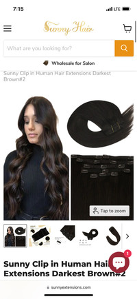Brand new 22” dark brown clip in hair extensions