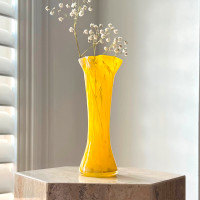Art Glass Ruffle Bud Vase 6.5” Vintage Murano Hand Blown