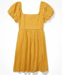 NEW American Eagle Women's Puff-Sleeve Babydoll Mini Dress, XL