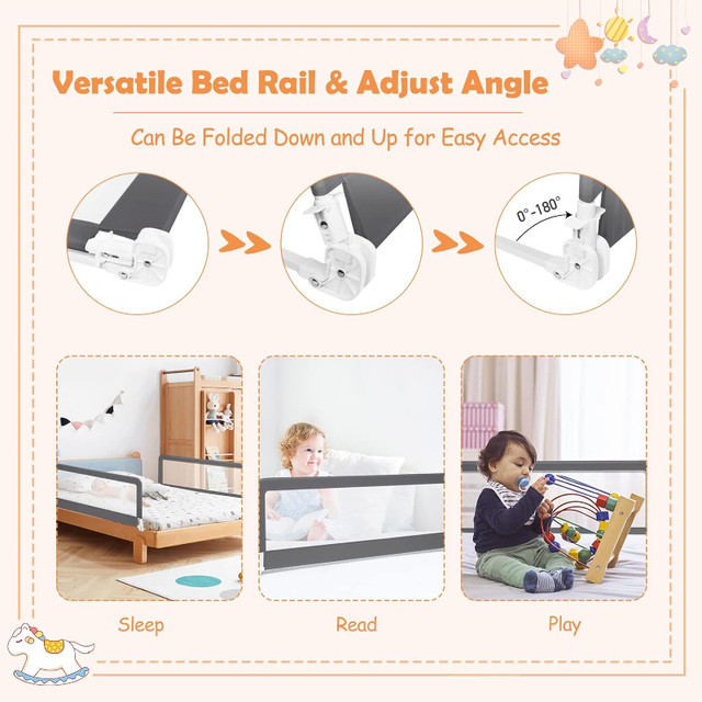 Toddler Bed Rail (59 inch    Foldable, Child   Lock) in Gates, Monitors & Safety in City of Toronto - Image 3
