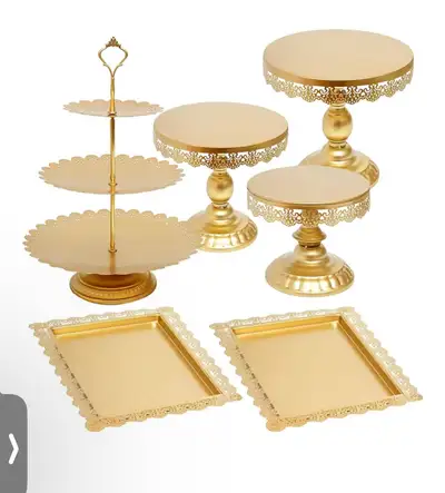 Gold Cake Stand Set Cupcake Holder for Dessert Cake Table Decor, View more