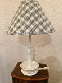 Candlestick Lamp with Fabric Shade