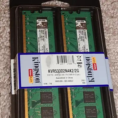 Kingston KVR533D2N4/2G 2GB DIMM 240-Pin DDR II ValueRAM (x2 pcs), View more
