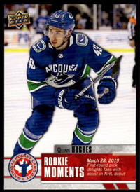 QUINN HUGHES ... National Hockey Card Day - 2020 … card # CAN-16