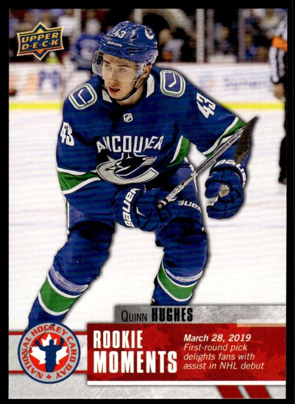 QUINN HUGHES ... National Hockey Card Day - 2020 … card # CAN-16 in Arts & Collectibles in City of Halifax