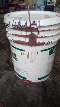 1 pail of exterior paint - dark brown