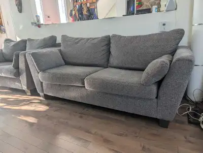 sofa + causeuse, 5 ans d'usure , View more