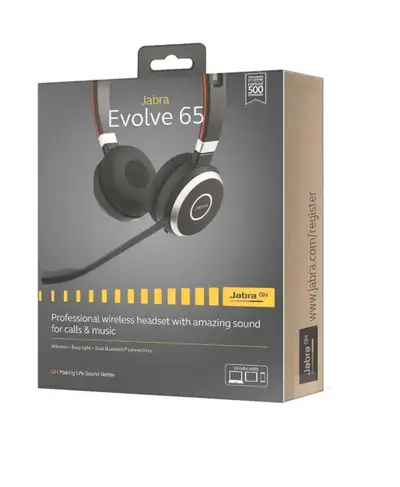 I'm selling a Jabra Evolve 65 wireless headset, which delivers amazing sound quality for both calls...