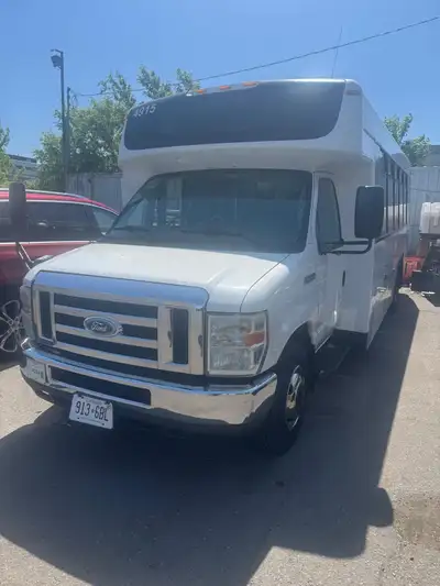 Clean and reliable 2010 Ford E-450 shuttle bus. Runs and drives well. Great for shuttle service, chu...