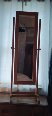 Wooden freestanding floor mirror