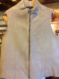 Leather zip-up vest