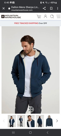 Men's Mountain Wearhouse Sherpa hoodie Size XL 