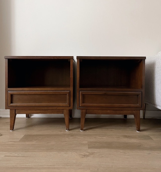 Vintage 1950s Peppler Brothers Mid Century Nightstands x 2 Other