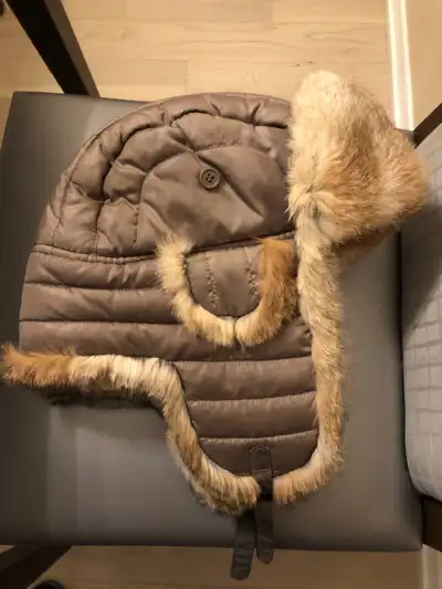 Crown Cap Real Rabbit Fur Aviator Trapper Winter Hat Size XL, View more