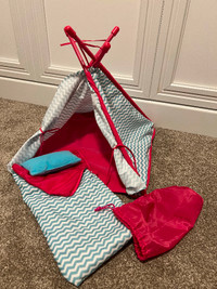 18” Doll Tent with sleeping bag, pillow and storage bag