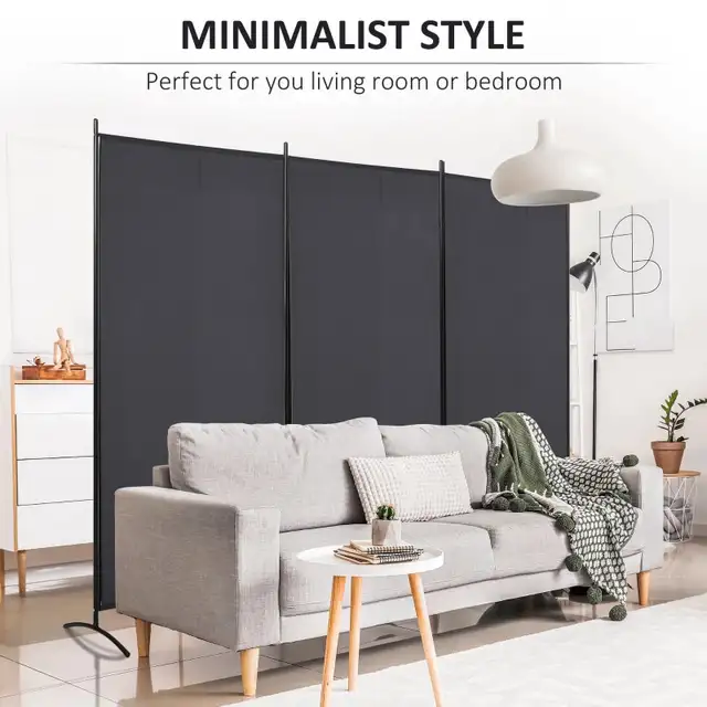 6' 3 Panel Room Divider, Double Hinged Folding Wall Divider, Ind in Storage & Organization in Markham / York Region - Image 10