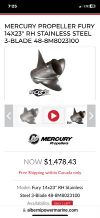 Mercury propeller brand new in box.