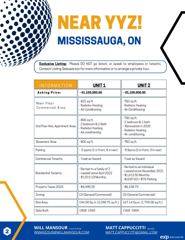 TWO (2) MIXED-USE COMMERCIAL UNITS FOR SALE – MISSISSAUGA! in Commercial & Office Space for Sale in Mississauga / Peel Region - Image 2