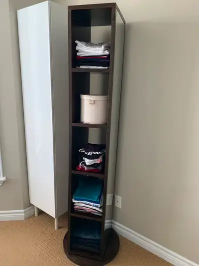 Vertical storage unit with mirror - swivels 360, View more