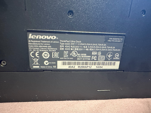 Lenovo Ultra Dock 40A2 in Laptop Accessories in Mississauga / Peel Region - Image 3
