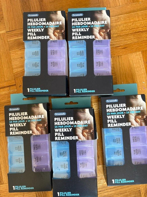 Set of 5 Pill Organizers / Set of 5 Pill Reminder