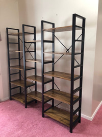 Bookcase - metal & solid wood