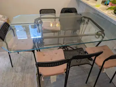 Glass Dining Table with Chairs, View more