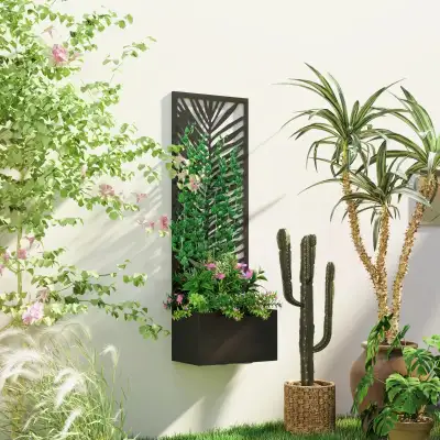 Raised Garden Bed with Outdoor Privacy Screen, Metal Planter Box, View more