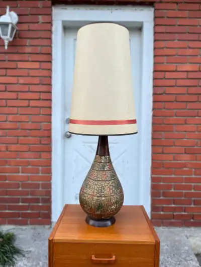 Tall vintage table lamp Lampe mid century 1960, View more