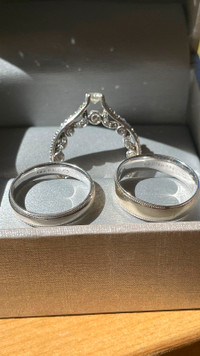 Vintage, super rare engagement ring with his and her bands