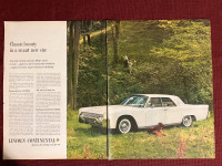 1961 Lincoln Continental Large 2-Page Original Ad