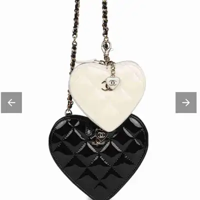 Chanel Hearts Chain Clutch Black and White, View more