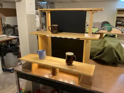 Wooden Collapsible Lighted Display Shelves ( pick-up in Orleans), View more