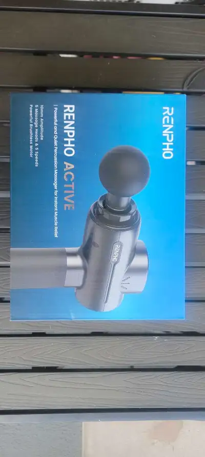 New gun massager RENPHO ACTIVE. Powerful and Quiet Percussion 5 Massages Heads and 5 Speeds. 10mm Am...