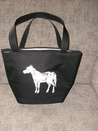 NEW printed canvas Horse "Tech G" Insulated Lunch Tote/Other ads