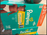 Brand new unopened  pampers diapers 148 units size 5 diaper!
