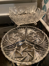 Antique glass Crystal dish