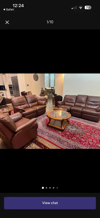 Leather Recliner Sofa Set, View more