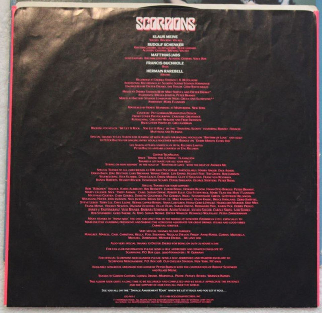 Scorpions Savage Amusement 1988 Heavy Metal Vinyl 20$ in CDs, DVDs & Blu-ray in Saint-Hyacinthe - Image 4