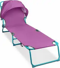 Folding Chaise Lounge Chairs with Canopy Sunshade,Adjustable, View more