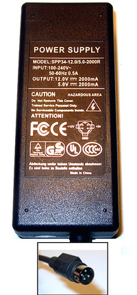 AC Power Supply No. SPP34-12.0/5.0-2000R Mini 4 Pin 2.0V - 2000m