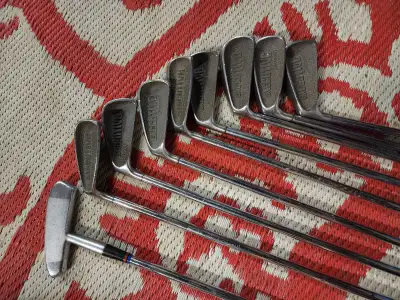 9 Left Handed Golf Club set Spalding Executive Dimpled Stainless, View more