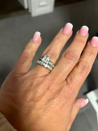 People’s jewelry Engagement ring and wedding band, View more