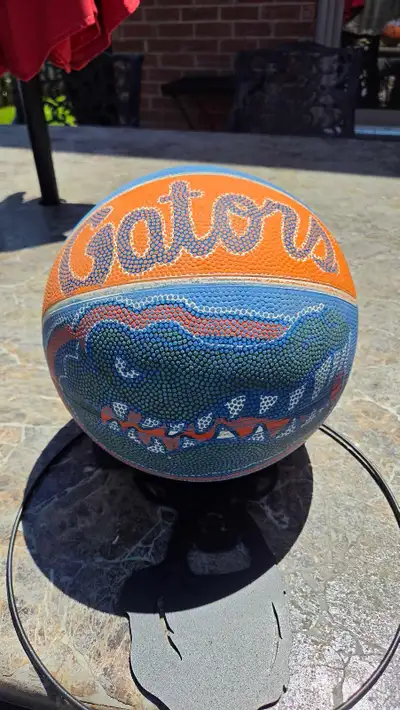 This Florida Gators basketball features the team's iconic orange and blue colours and graphics, show...