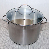 4qt (4.5L) stainless stock pot with glass lid