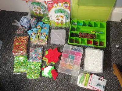 Bulk Lot of Perler Beads and Supplies, View more