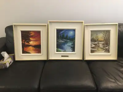 Triptyque Bleu-Blanc-Rouge Saisons du Québec (peinture), View more
